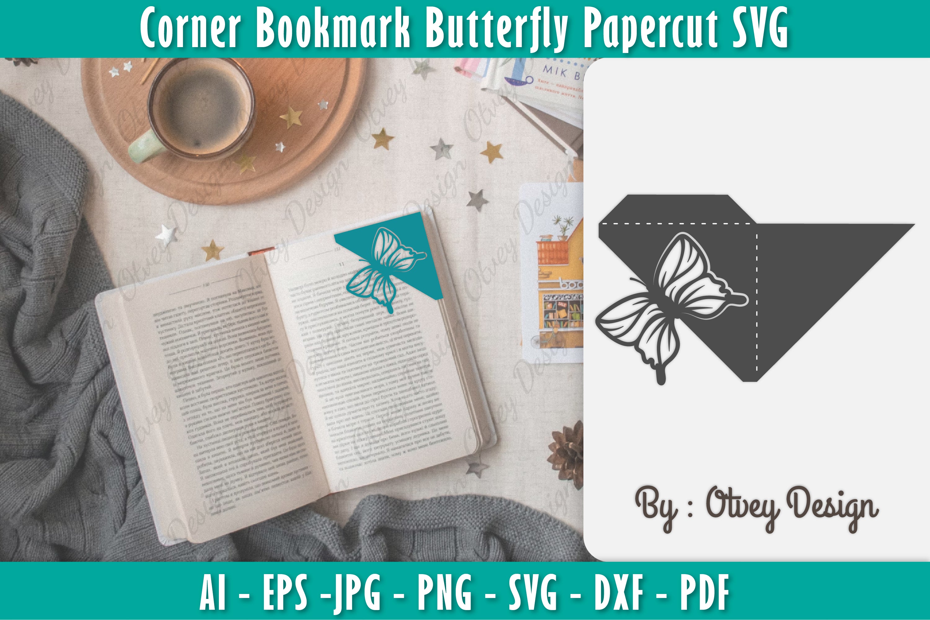 Butterfly Corner Bookmark SVG Bundle 7 - CraftNest - Digital Crafting and Art