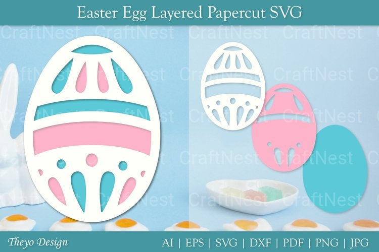 Easter Egg Layered Papercut SVG Bundle