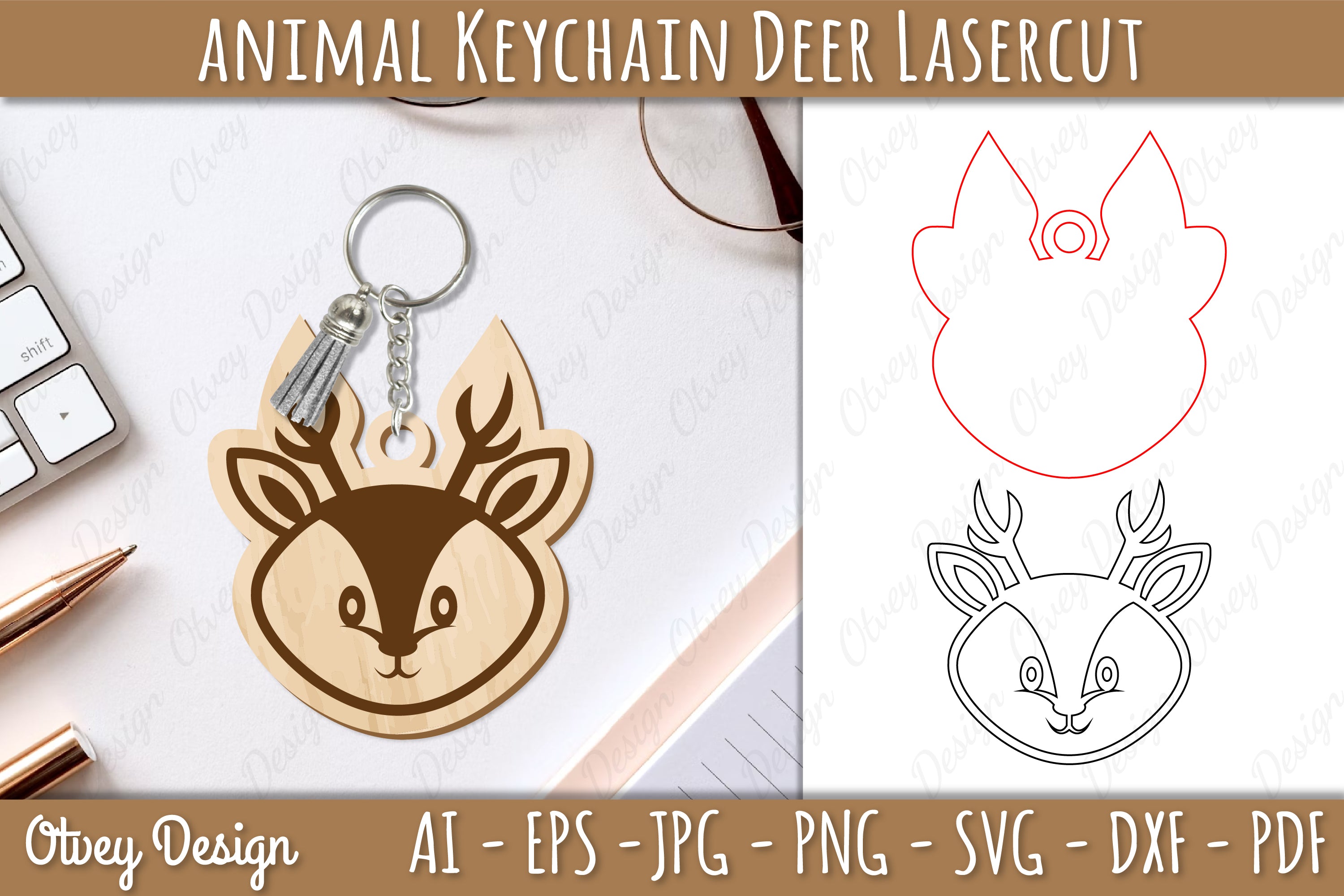 Animal Head Keychain SVG Bundle 3 - CraftNest - Digital Crafting and Art