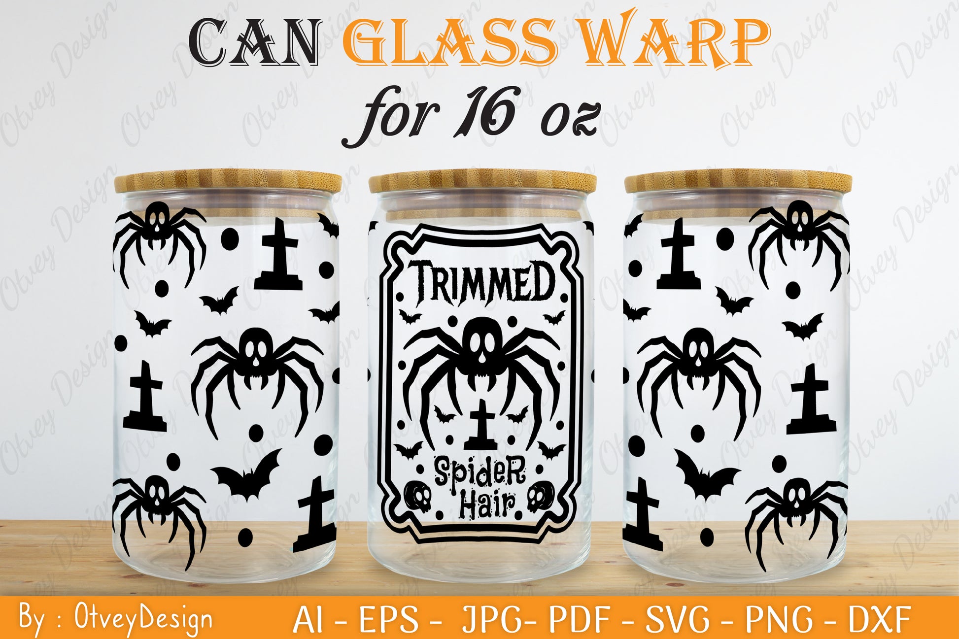 Halloween 16 oz Can Glass Wrap SVG Bundle 10 - CraftNest - Digital Crafting and Art