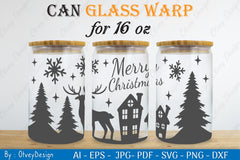 Christmas Deer Can Glass 16 OZ SVG Bundle 6 - CraftNest - Digital Crafting and Art
