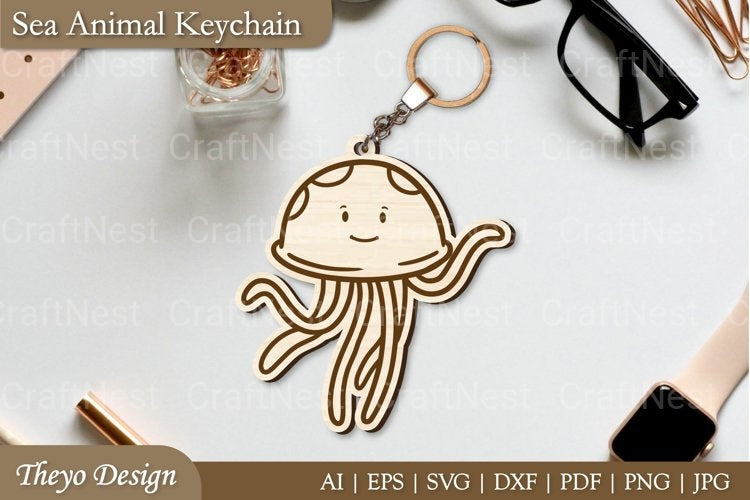 Cute Sea Animal Key Chain SVG Bundle