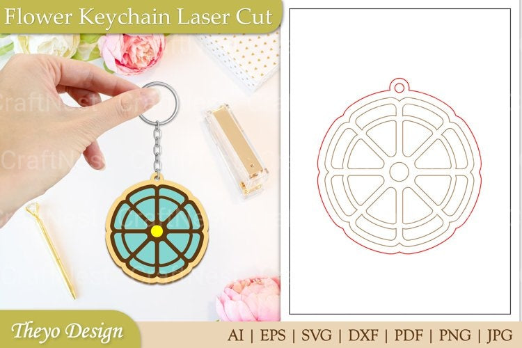 Flower Keychain SVG Bundle