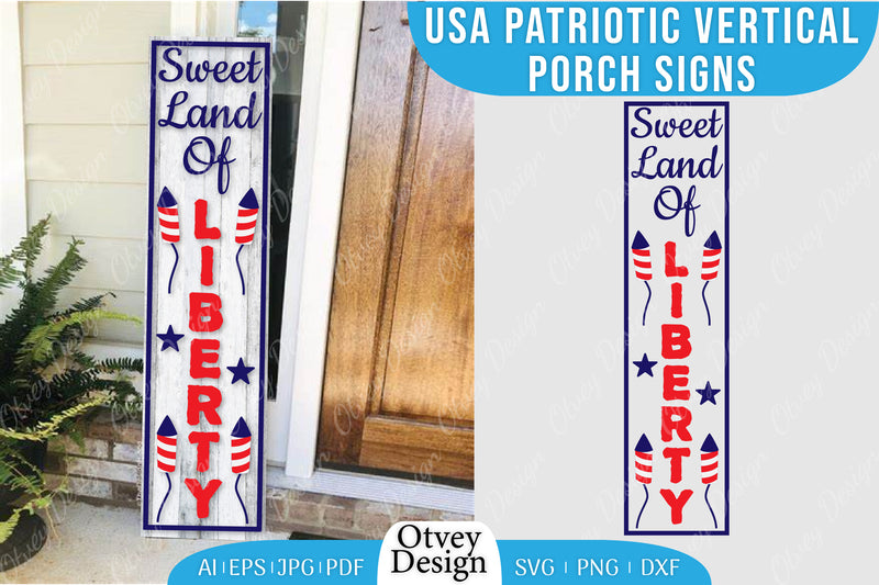 USA Patriotic Vertical Porch Signs SVG Bundle 8 - CraftNest - Digital Crafting and Art