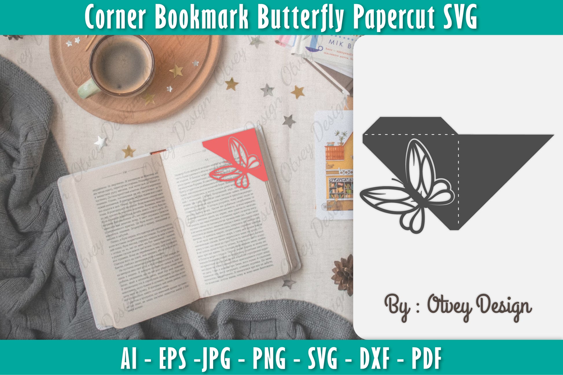 Butterfly Corner Bookmark SVG Bundle 8 - CraftNest - Digital Crafting and Art