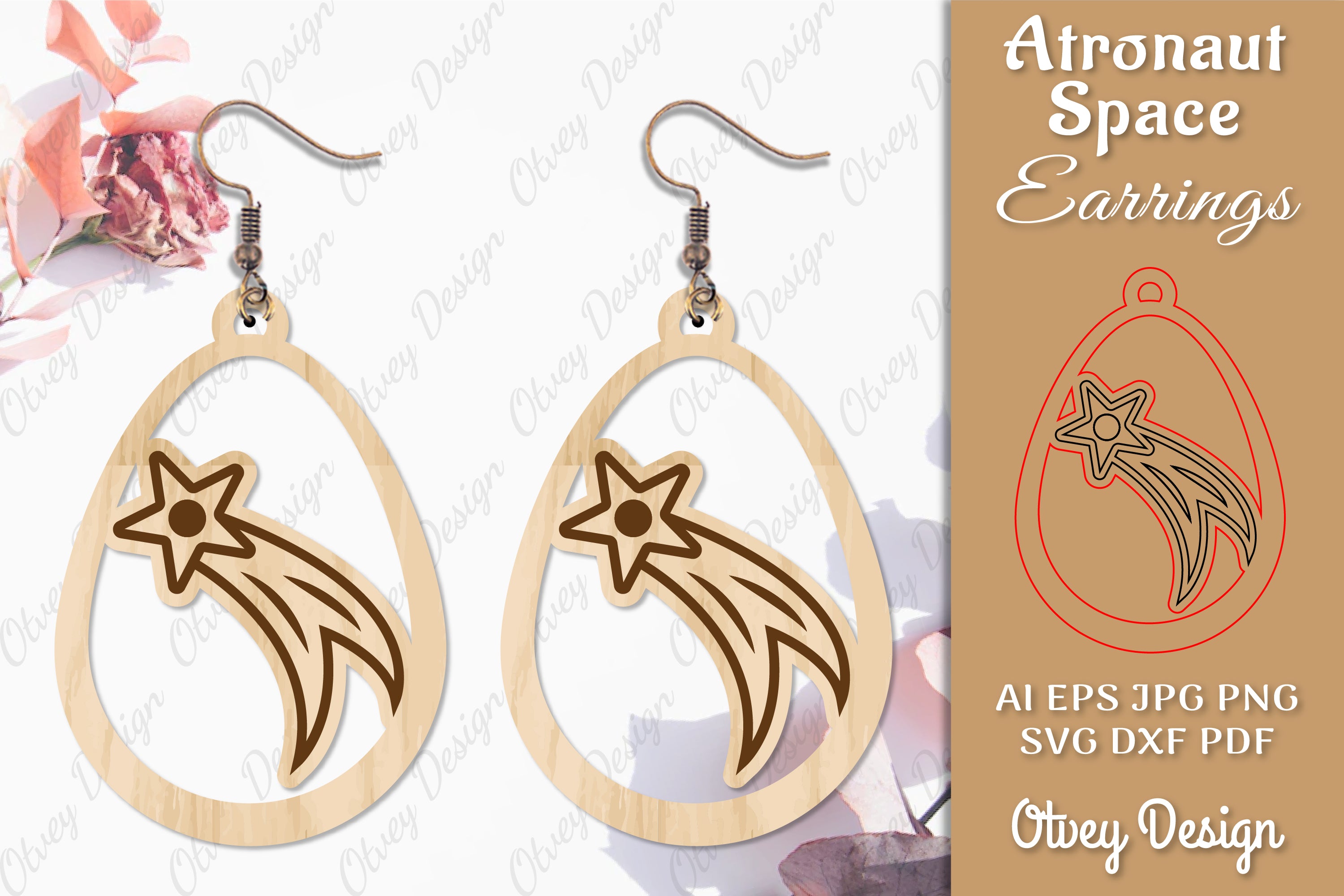 Astronaut Space Keychain Earring SVG Bundle 28 - CraftNest - Digital Crafting and Art