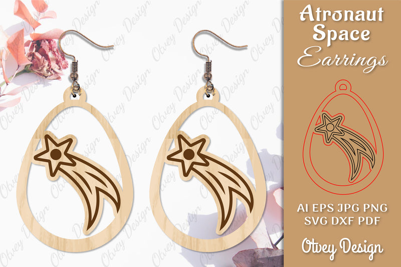 Astronaut Space Keychain Earring SVG Bundle 28 - CraftNest - Digital Crafting and Art