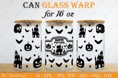 Halloween 16 oz Can Glass Wrap SVG Bundle 19 - CraftNest - Digital Crafting and Art