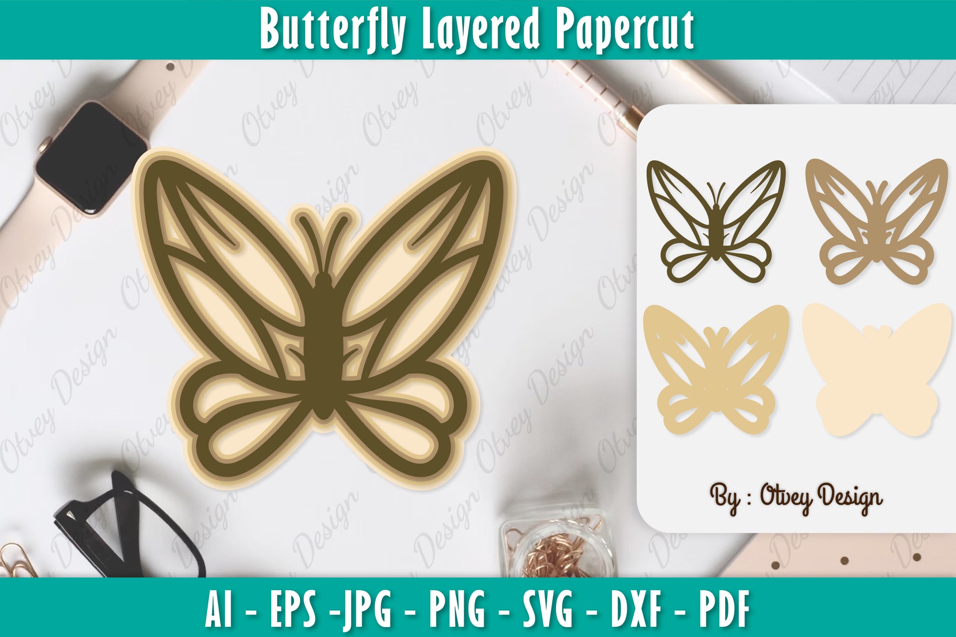 Butterfly Layered Papercut SVG Bundle 8 - CraftNest - Digital Crafting and Art