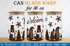 Snowman Can Glass 16 OZ SVG Bundle 9 - CraftNest - Digital Crafting and Art