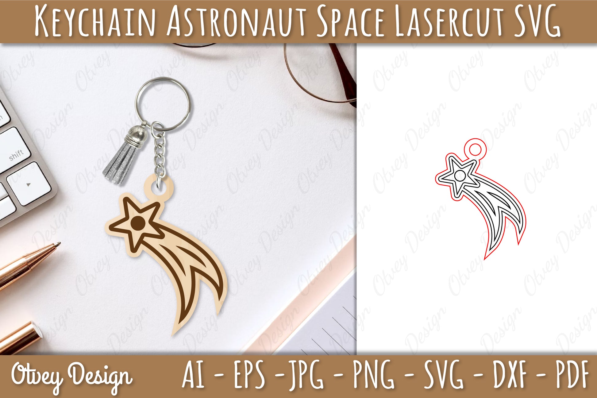 Astronaut Space Keychain Earring SVG Bundle 8 - CraftNest - Digital Crafting and Art