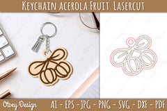 Acerola Fruit Keychain SVG Bundle Lasercut - CraftNest - Digital Crafting and Art