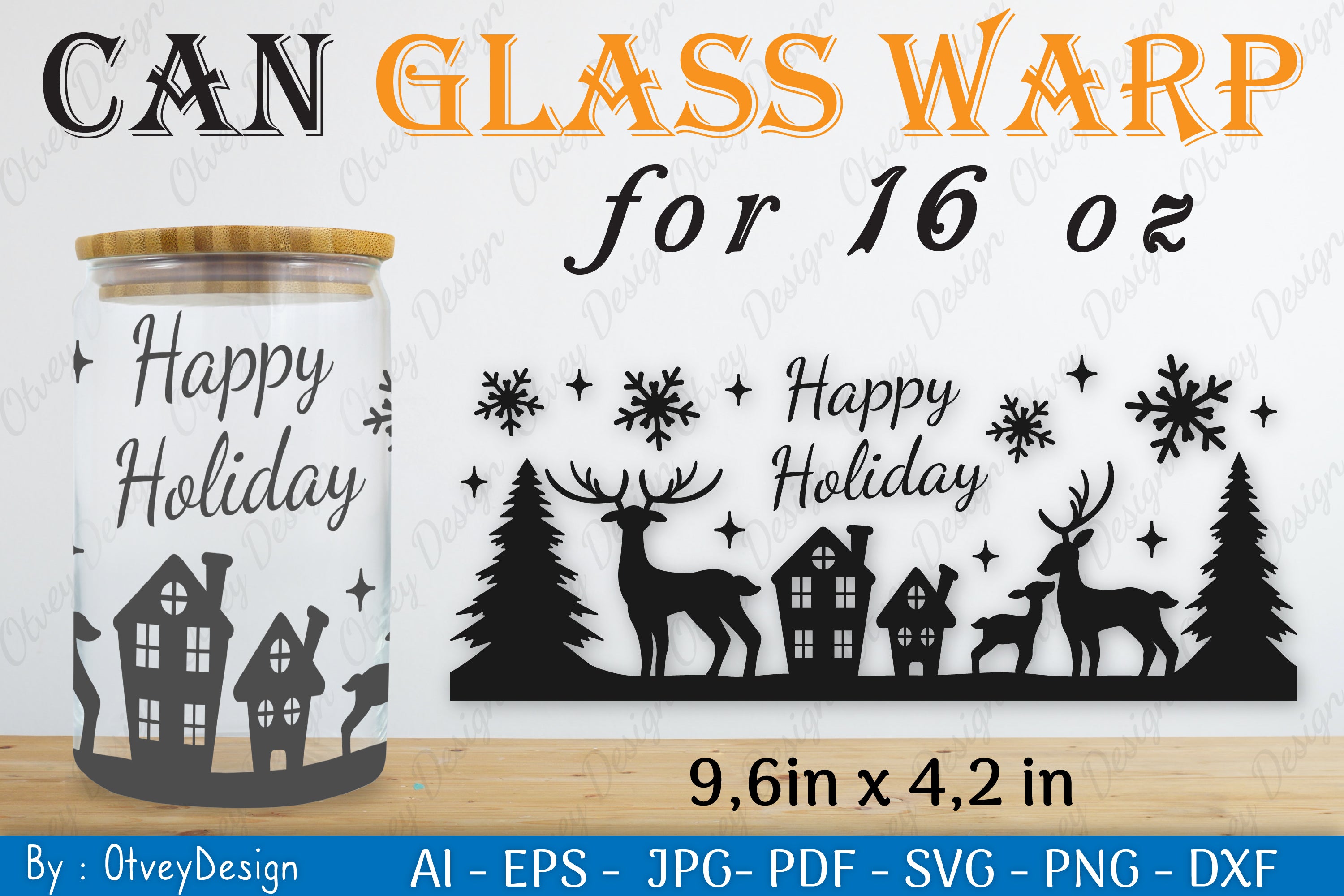 Christmas Deer Can Glass SVG Bundle 4 - CraftNest - Digital Crafting and Art