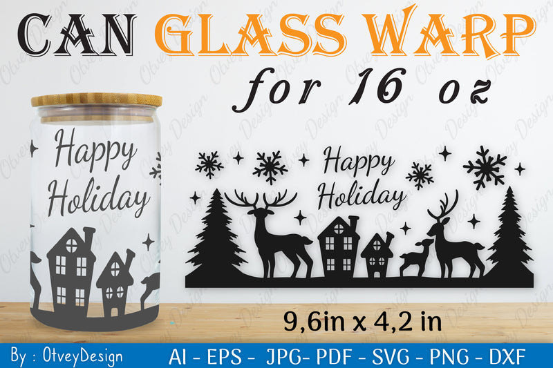 Christmas Deer Can Glass SVG Bundle 4 - CraftNest - Digital Crafting and Art