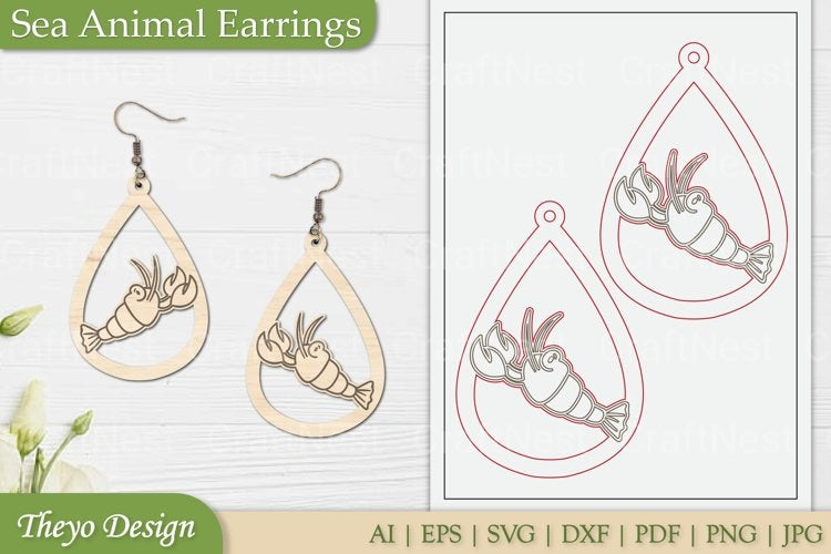 Sea Animal Earrings SVG Bundle