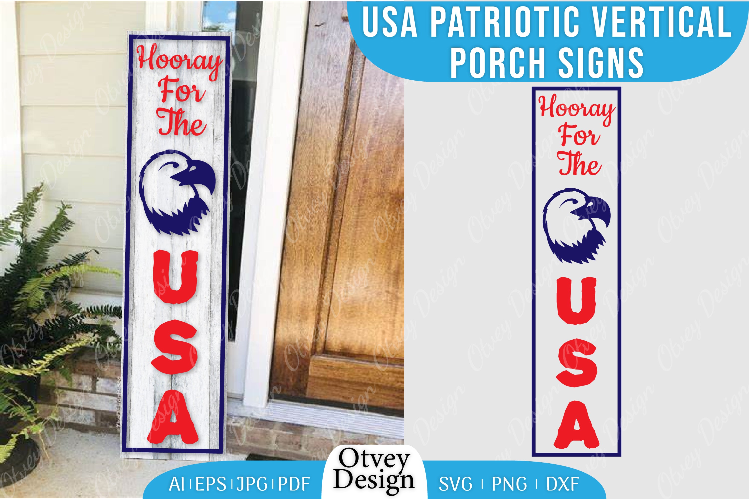 USA Patriotic Vertical Porch Signs SVG Bundle 9 - CraftNest - Digital Crafting and Art
