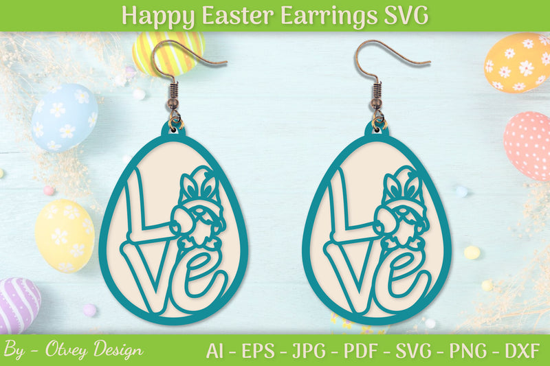 Easter Bunny Earring SVG Bundle 6 - CraftNest - Digital Crafting and Art