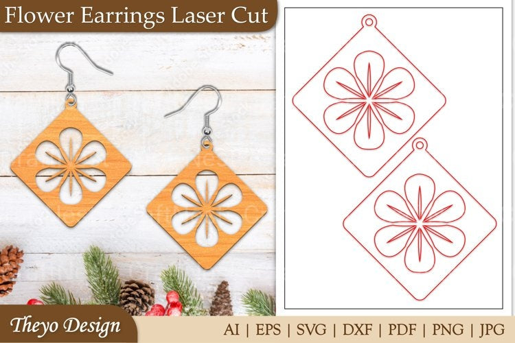 Lasercut Flower Earrings SVG Bundle