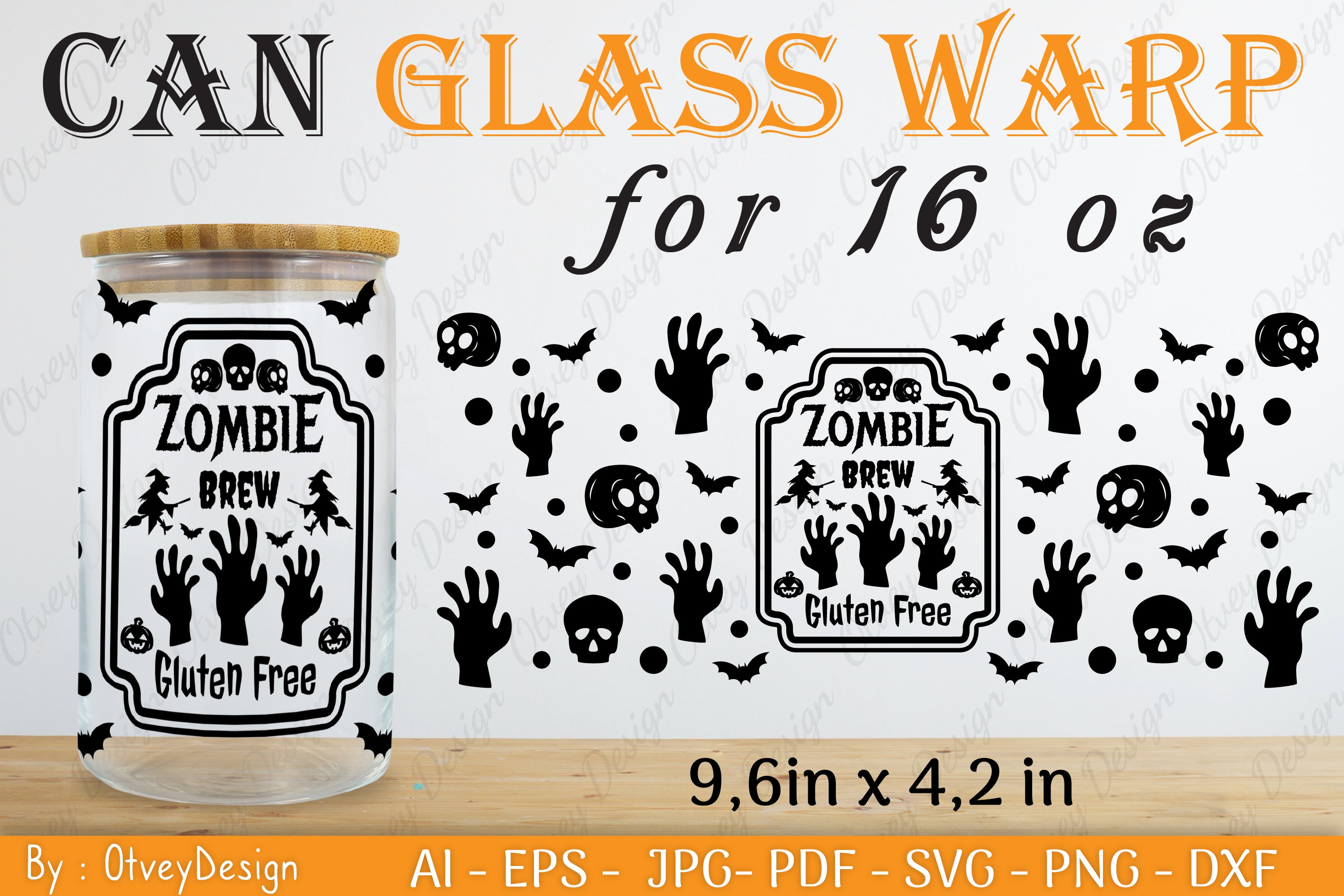 Halloween 16 oz Can Glass Wrap SVG Bundle 7 - CraftNest - Digital Crafting and Art
