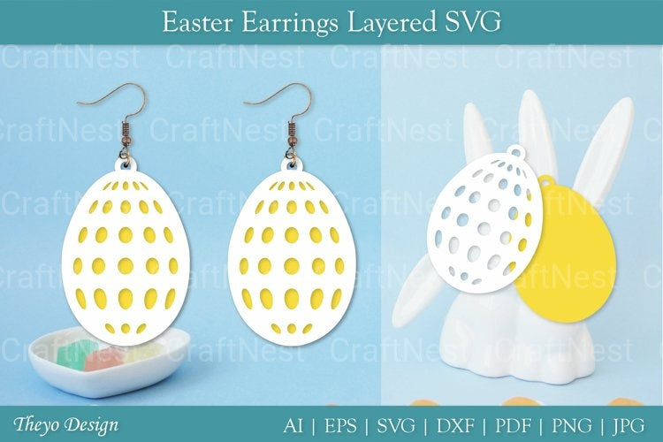 Easter Egg Earrings SVG Bundle