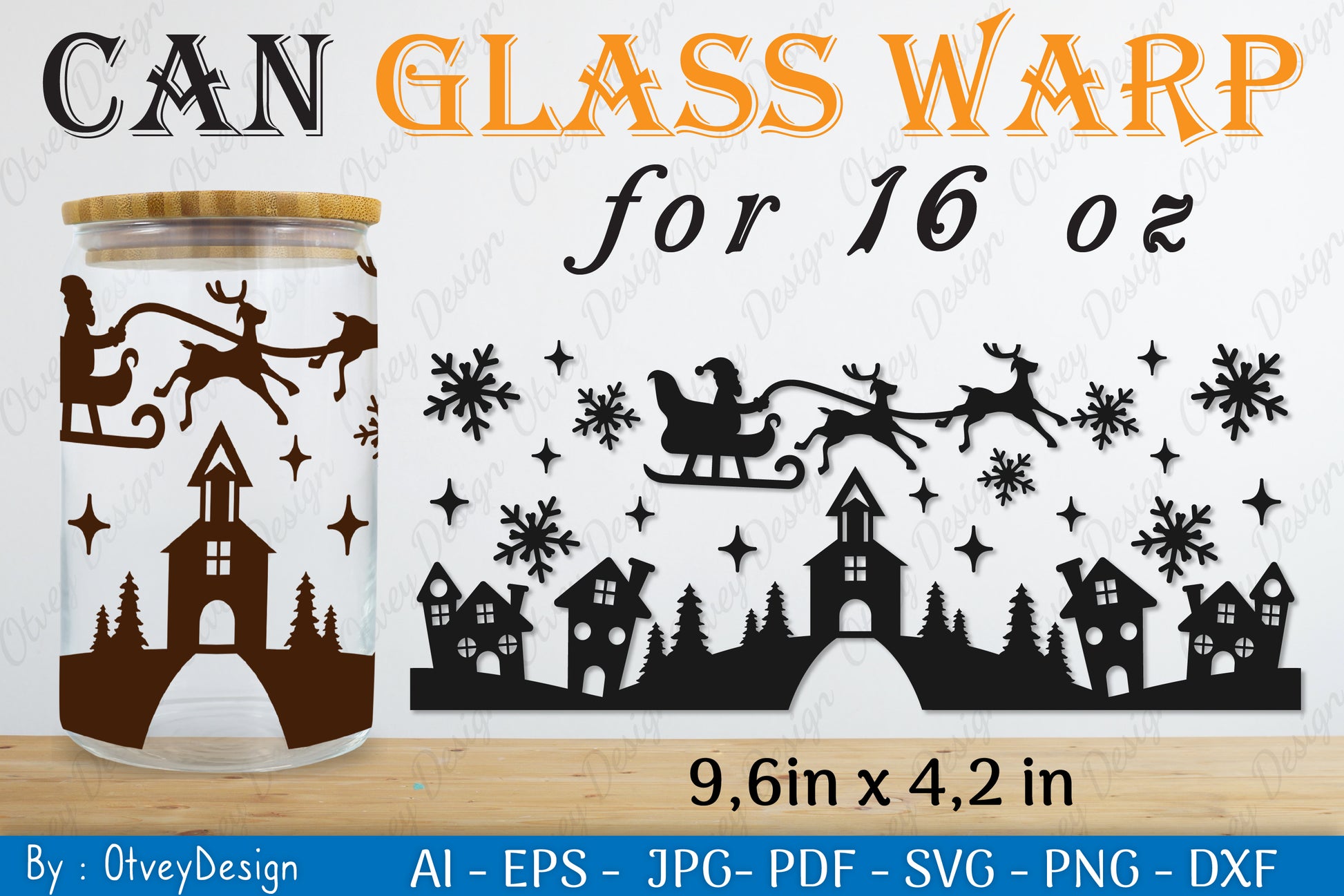 Christmas Santa Sleigh Can Glass 16 OZ SVG Bundle 6 - CraftNest - Digital Crafting and Art