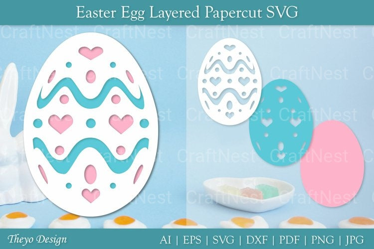 Easter Egg Layered Papercut SVG Bundle