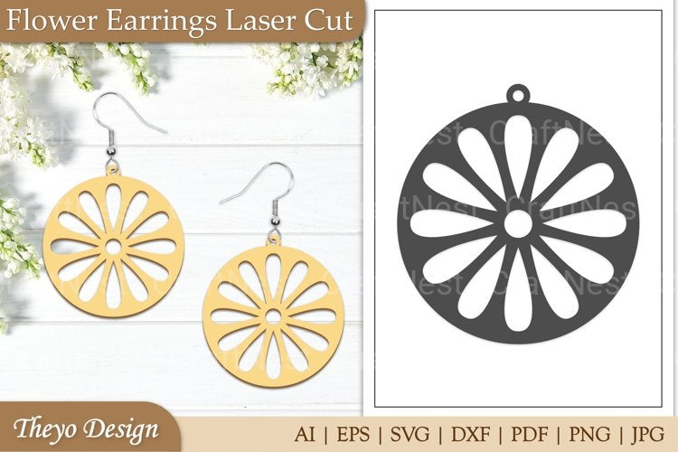 Lasercut Flower Earrings SVG Bundle