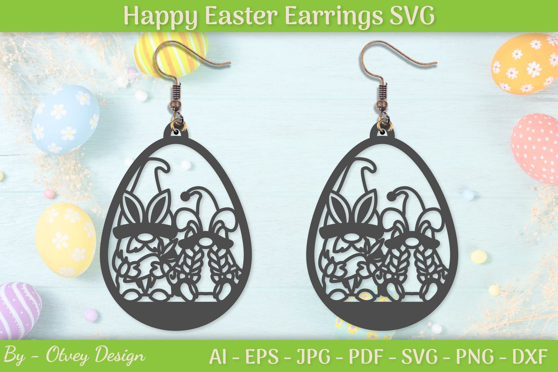 Easter Bunny Earring SVG Bundle 19 - CraftNest - Digital Crafting and Art