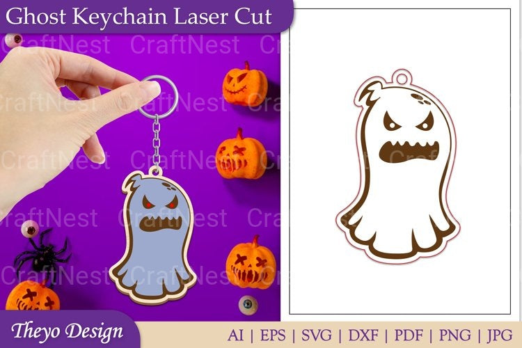 Ghost Keychain SVG Bundle
