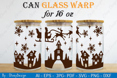 Christmas Santa Sleigh Can Glass 16 OZ SVG Bundle 6 - CraftNest - Digital Crafting and Art