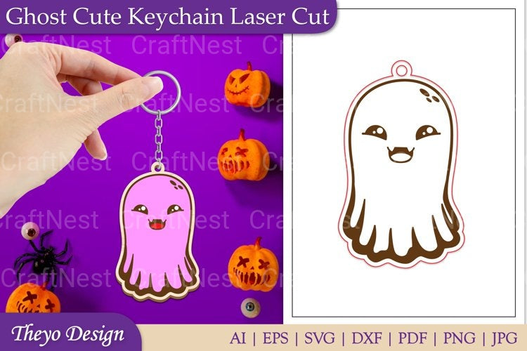 Ghost Keychain SVG Bundle