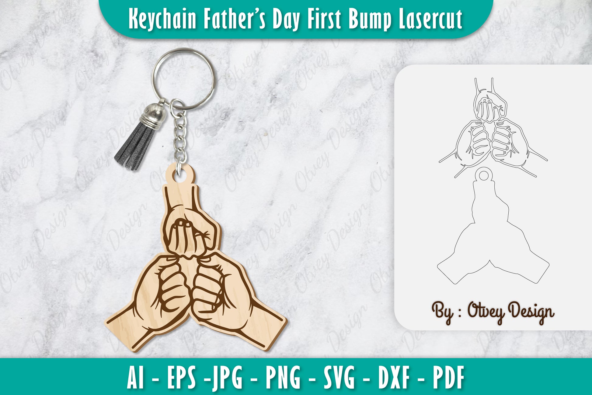 Father's Day Fist Bump Keychain SVG Bundle 4 - CraftNest - Digital Crafting and Art