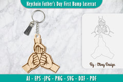 Father's Day Fist Bump Keychain SVG Bundle 4 - CraftNest - Digital Crafting and Art