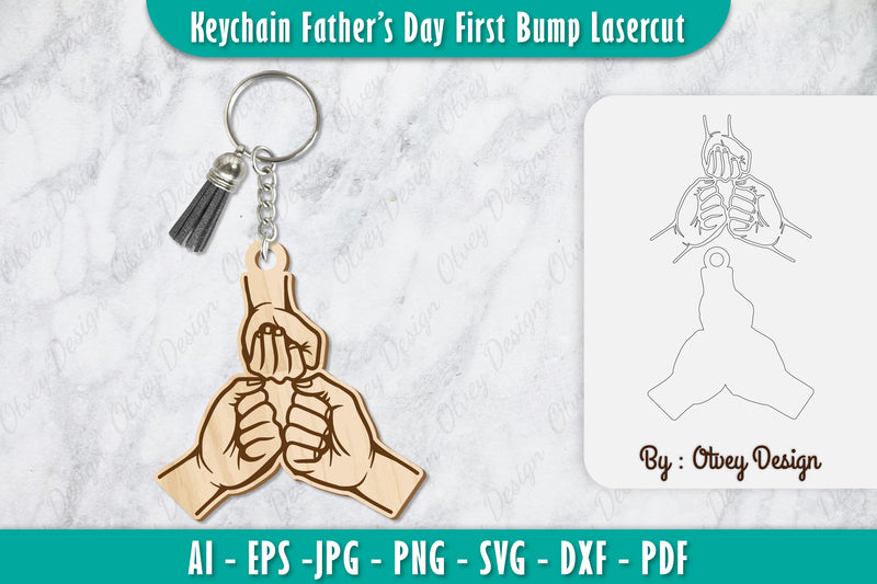 Father's Day Fist Bump Keychain SVG Bundle 4 - CraftNest - Digital Crafting and Art