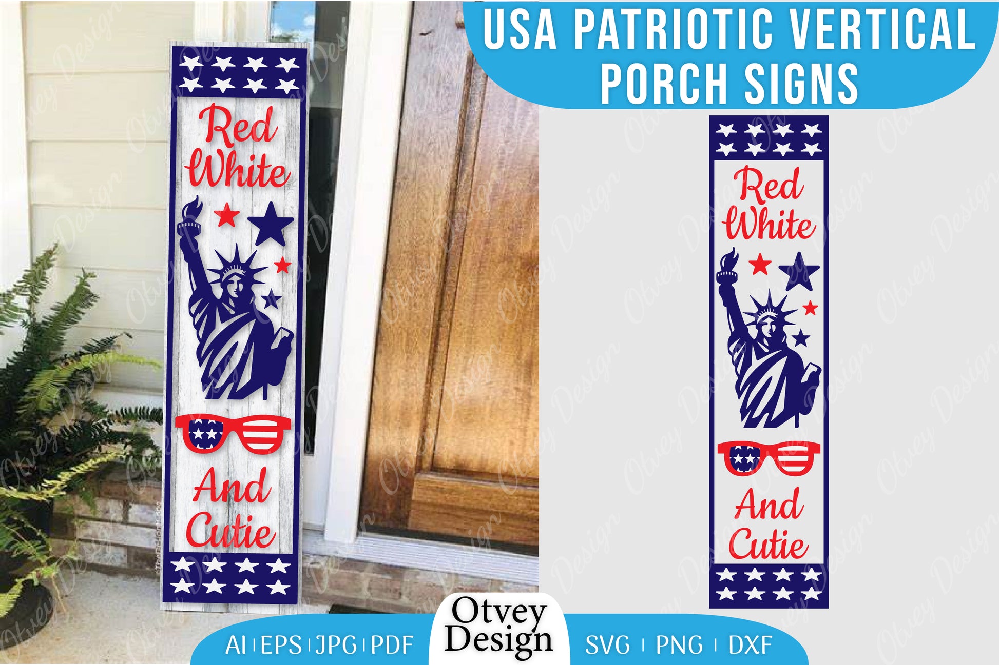 USA Patriotic Vertical Porch Signs SVG Bundle 10 - CraftNest - Digital Crafting and Art