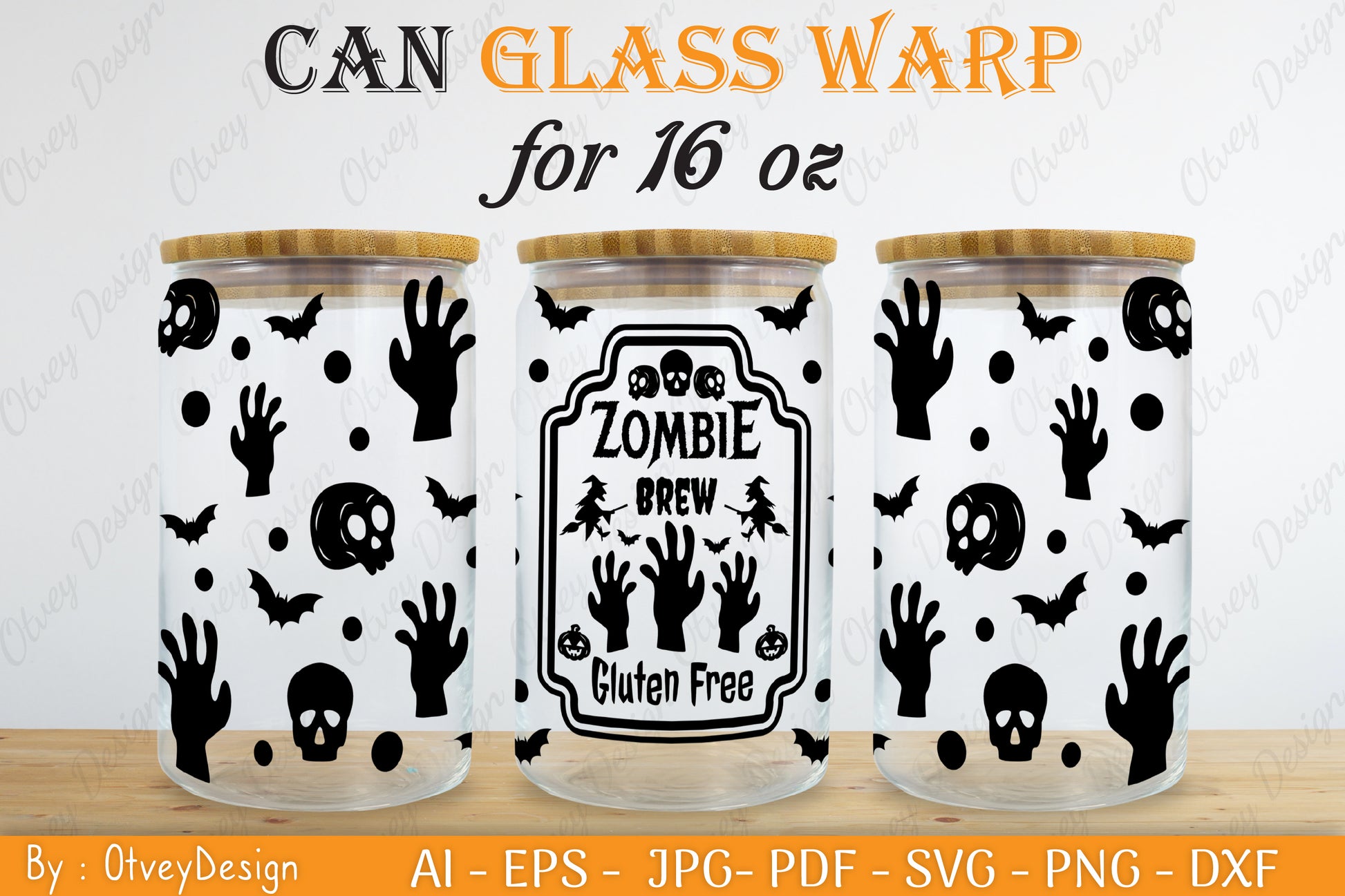 Halloween 16 oz Can Glass Wrap SVG Bundle 7 - CraftNest - Digital Crafting and Art