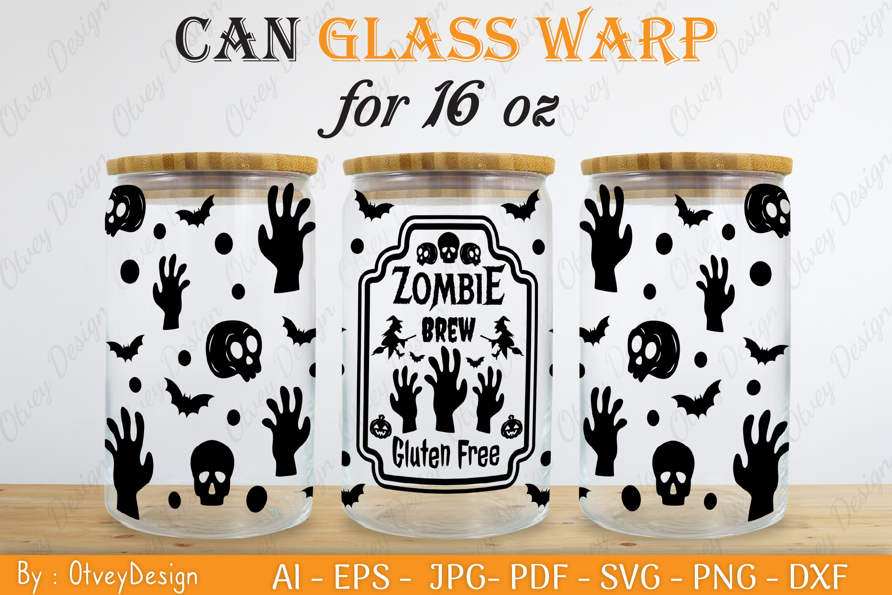 Halloween 16 oz Can Glass Wrap SVG Bundle 7 - CraftNest - Digital Crafting and Art