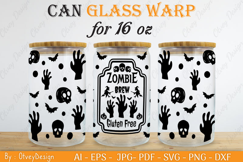 Halloween 16 oz Can Glass Wrap SVG Bundle 7 - CraftNest - Digital Crafting and Art
