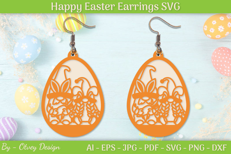 Easter Bunny Earring SVG Layered Bundle 4 - CraftNest - Digital Crafting and Art