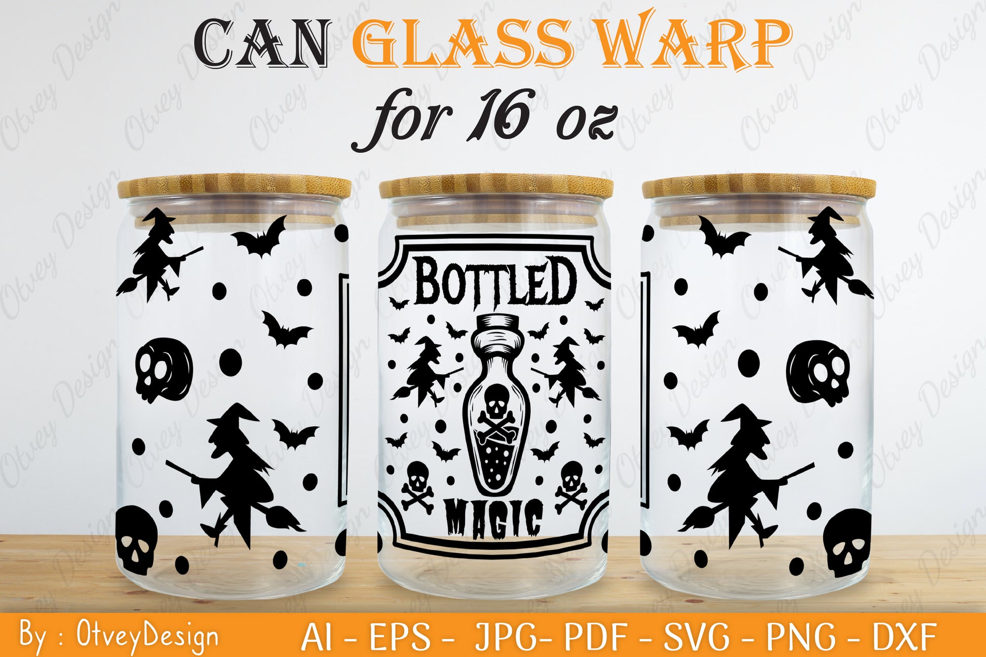 Halloween 16 oz Can Glass Wrap SVG Bundle 11 - CraftNest - Digital Crafting and Art