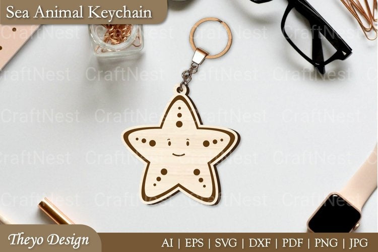 Cute Sea Animal Key Chain SVG