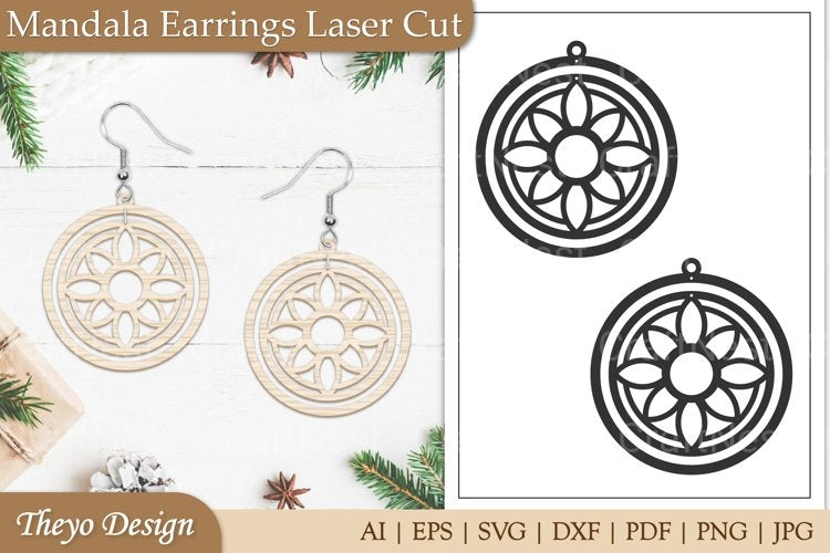 Earrings Mandala SVG Bundle