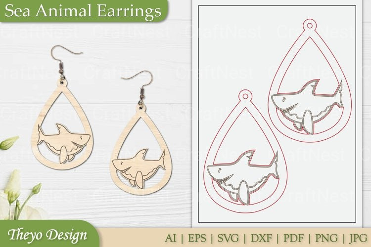 Sea Animal Earrings SVG Bundle