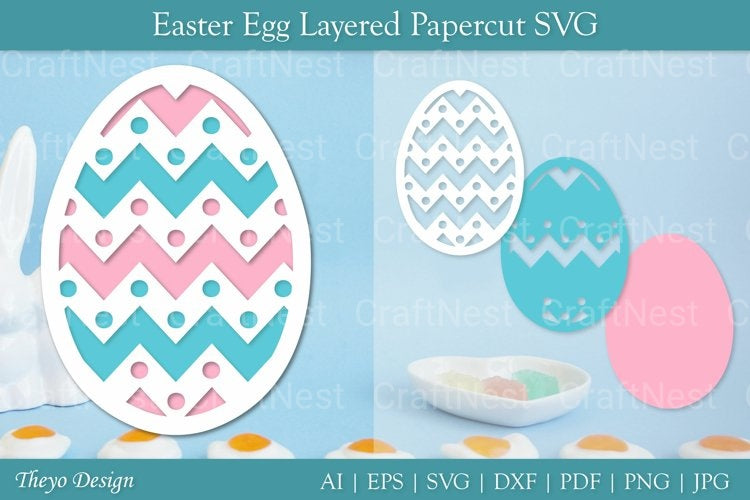 Easter Egg Layered Papercut SVG Bundle