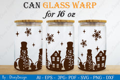 Snowman Can Glass 16 OZ SVG Bundle 10 - CraftNest - Digital Crafting and Art