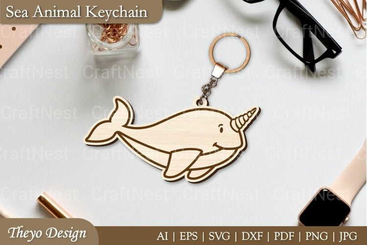 Cute Sea Animal Key Chain SVG