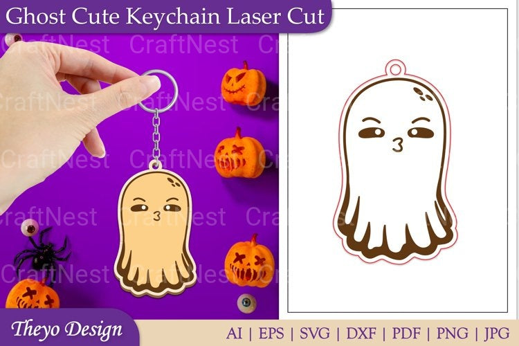 Ghost Keychain from Ghost Keychain Bundle SVG
