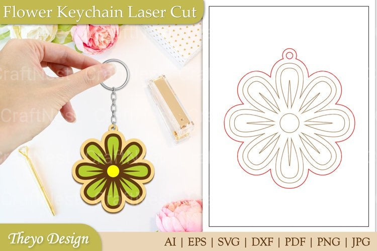 Flower Keychain SVG Bundle