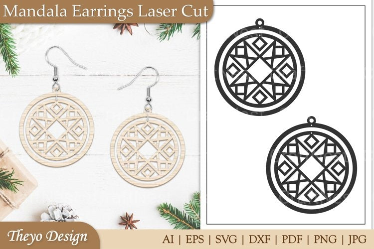 Earrings Mandala SVG Bundle