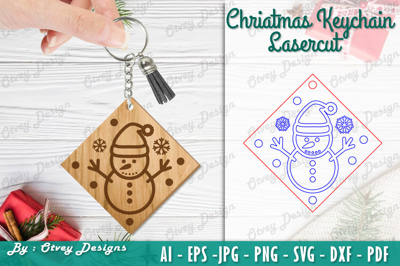 Christmas Keychain Lasercut SVG Bundle 1 - CraftNest - Digital Crafting and Art